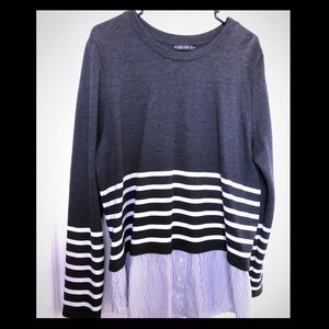 Sweater Button Down Combo Shirt